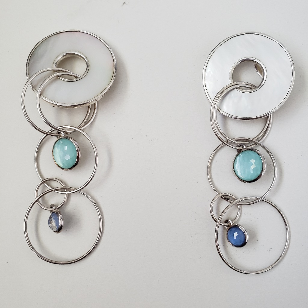 Ippolita Sterling Silver Polished Rock Candy Jet Set Drop Clip Back Earr 1350$